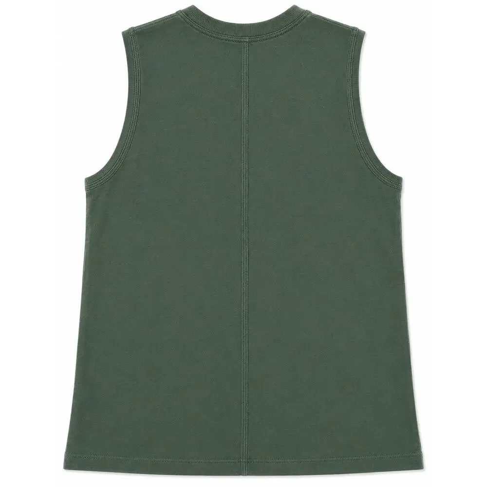 Lululemon Cotton All Yours Muscle Tank - Green - Size 6 - Picture 2 of 3